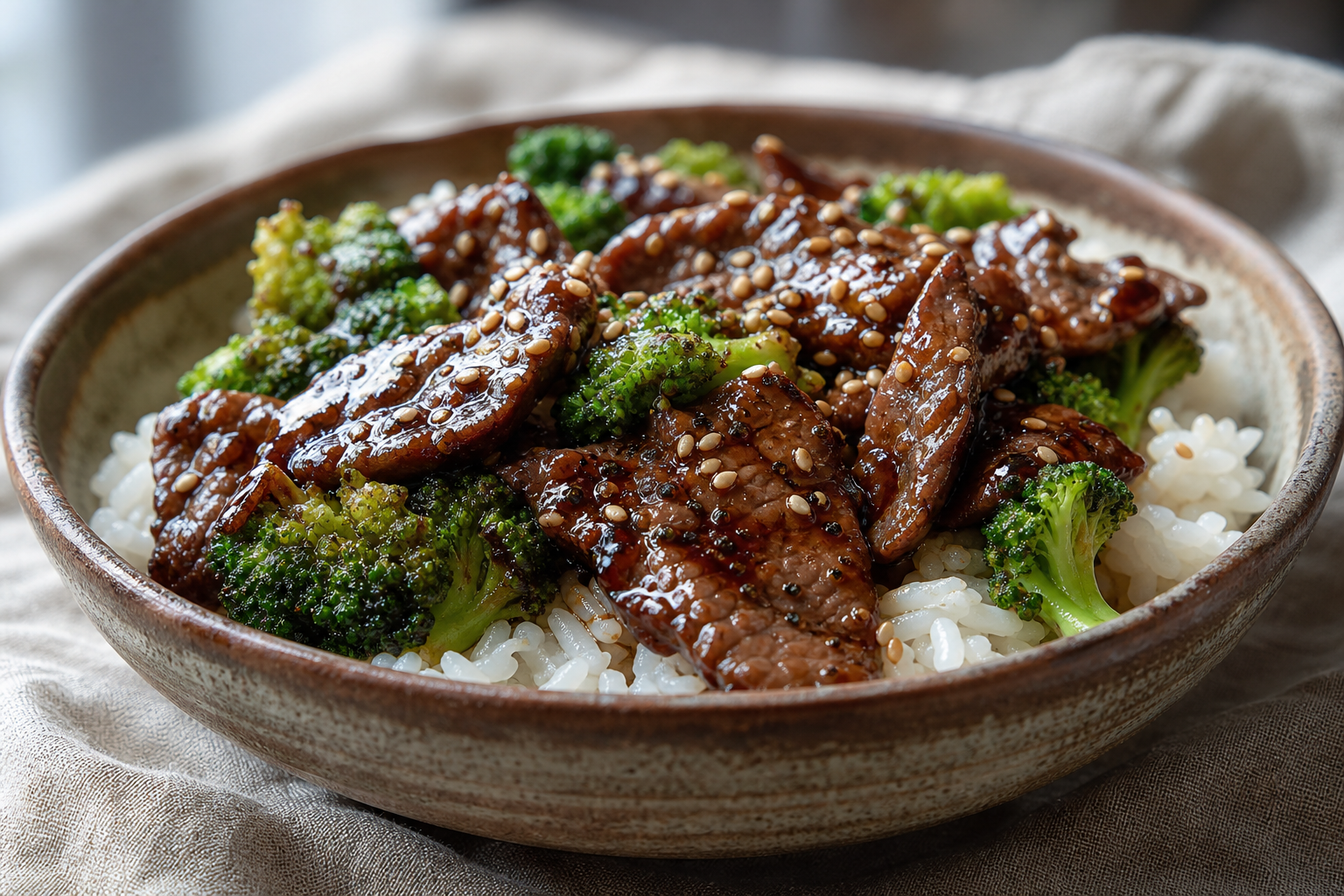 Asiatisk biff och broccoli