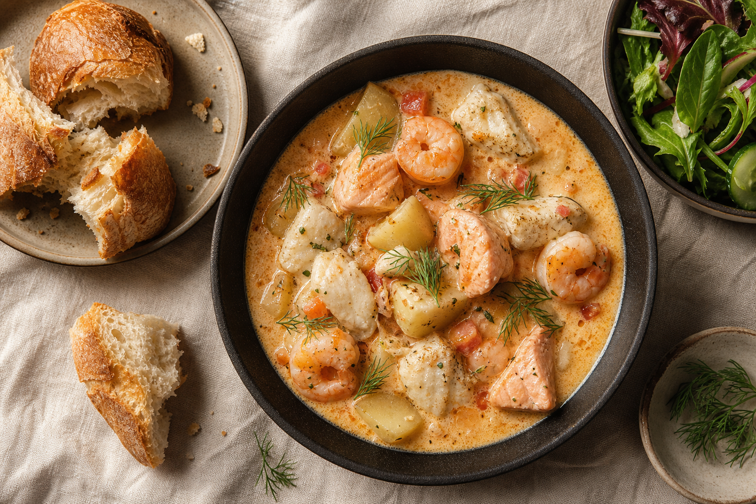 Fisk- och räkgryta med chili