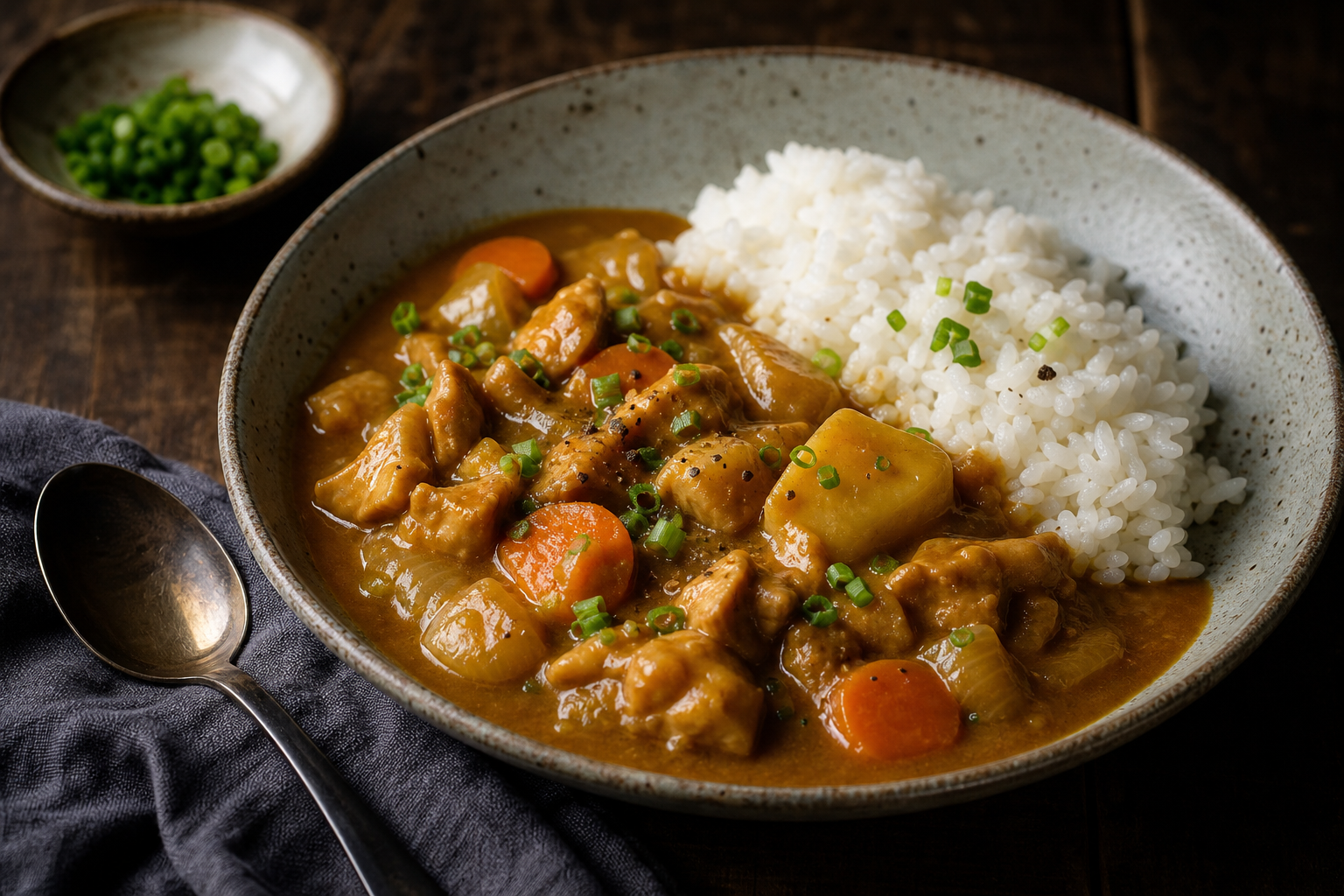 Japansk curry med kyckling och ris