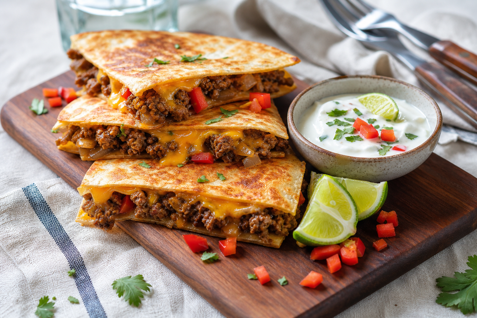 Quesadillas med nötkött